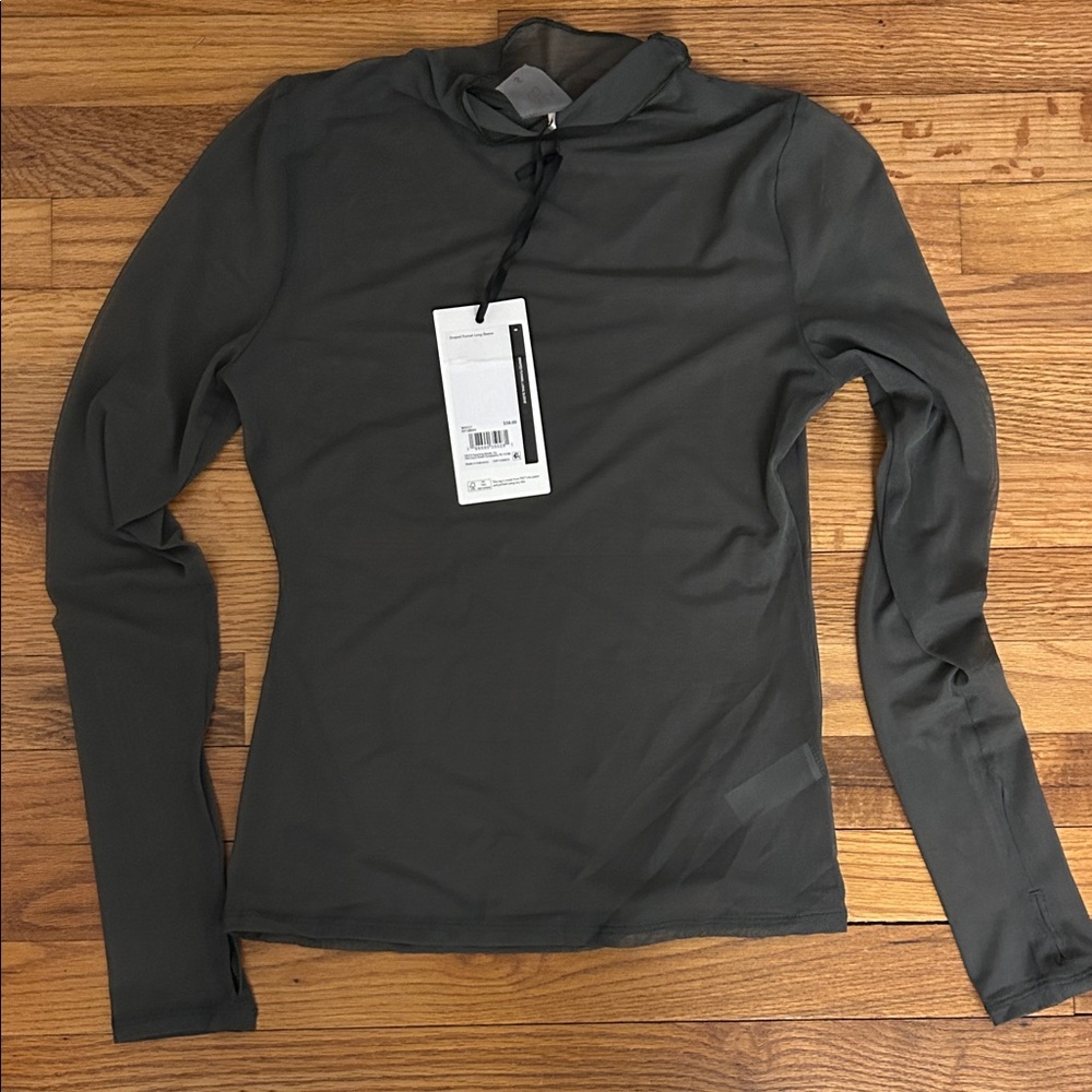 Calia Women's Gray/Green Mesh Long-Sleeve Performance Top